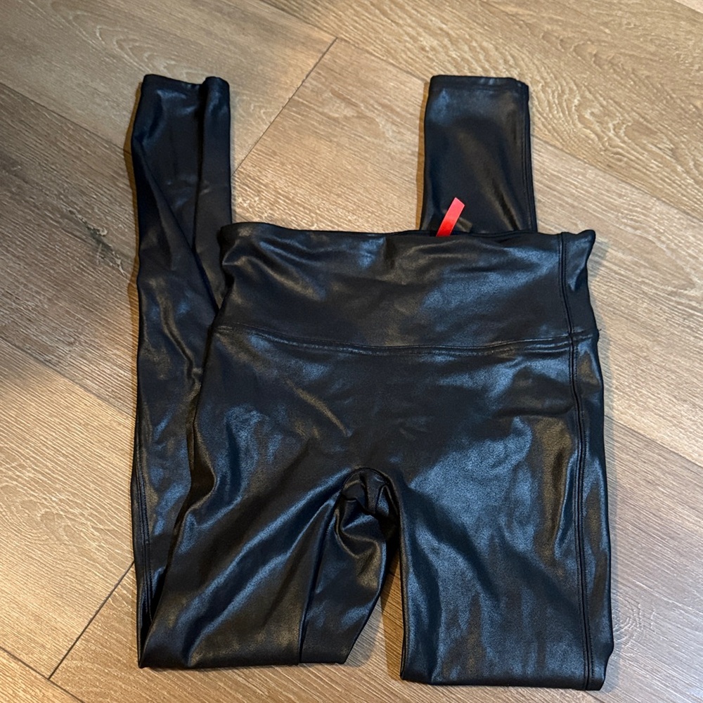 SPANX Black Faux Leather Leggings